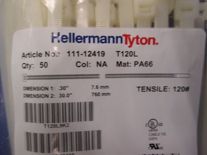 インシュロック MSタイ(標準グレード) 50本入 T120L-50