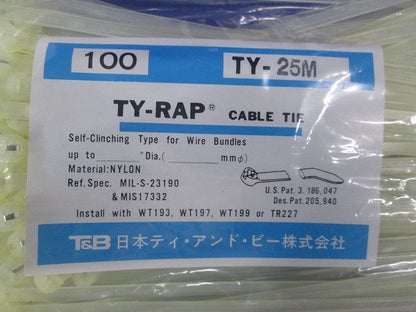 結束バンド Ty-Rapシリーズ 186mm 100本入 TY-25M-100
