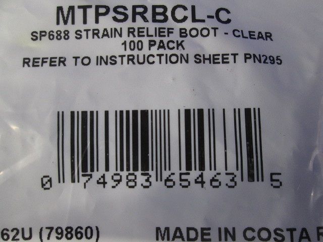 Cat6モジュラープラグ用ブーツ 100個入 MTPSRCL-C-100