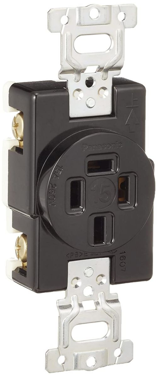 接地3P15A 埋込コンセント(ブラック)5個入 WF1415BK-05