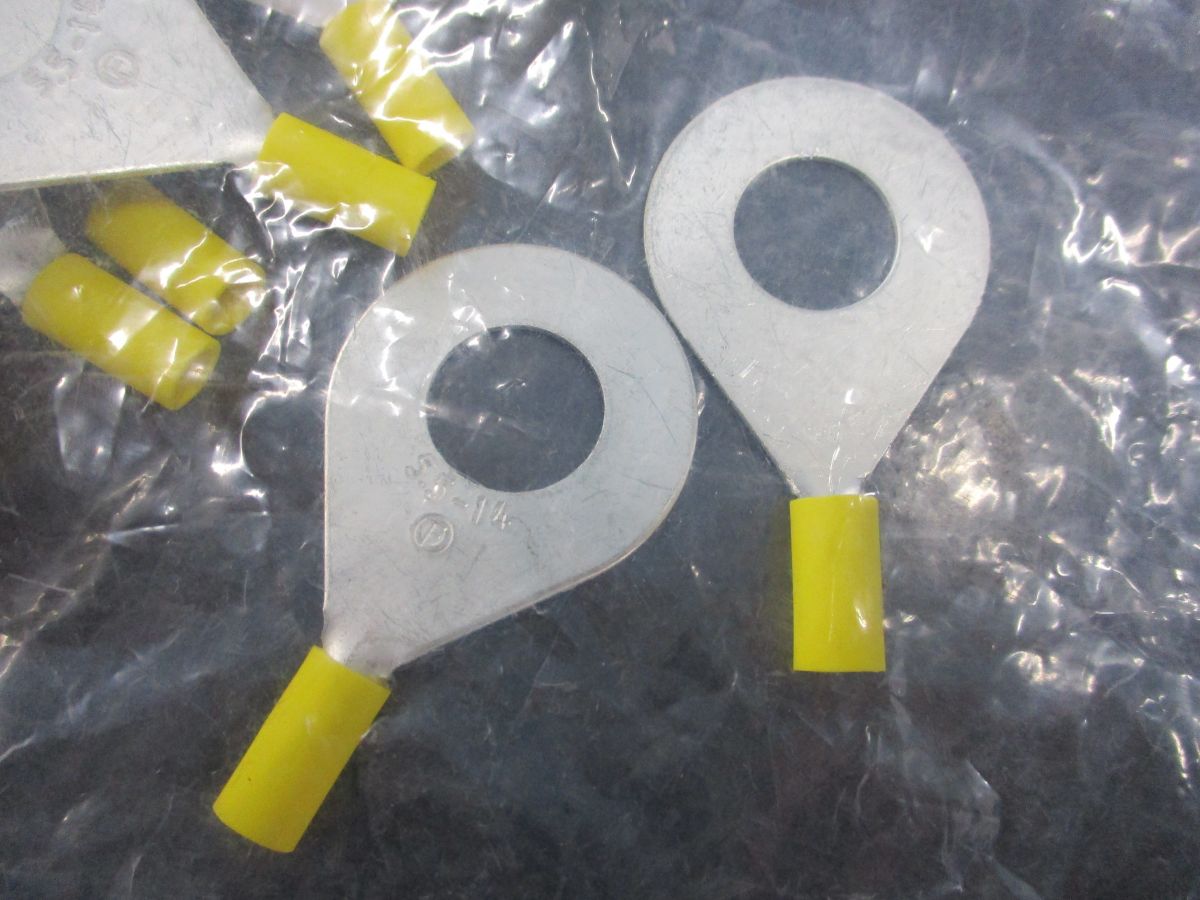 銅線用絶縁被覆付圧着端子(R型) 黄 100個入 塩化ビニル V5.5-14(黄)