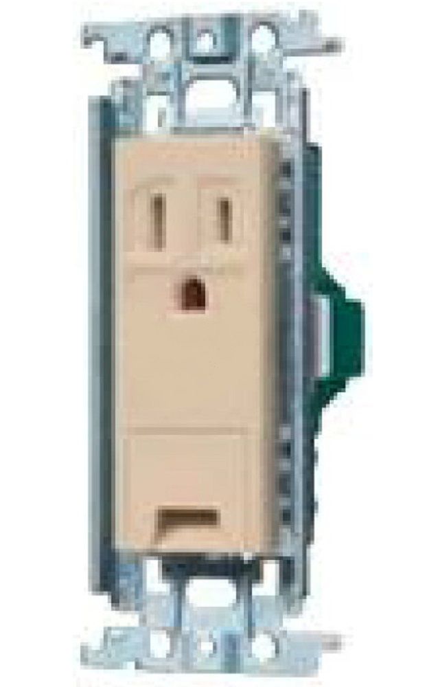 埋込アースターミナル付接地コンセント 金属枠付 ベージュ 5個入 WTF11313FK-05