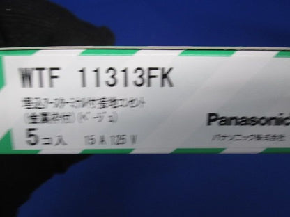 埋込アースターミナル付接地コンセント 金属枠付 ベージュ 5個入 WTF11313FK-05