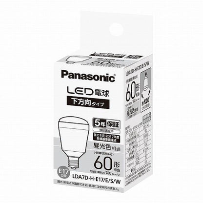 LED電球 60形相当 E17口金 昼光色 LDA7D-H-E17/E/S/W