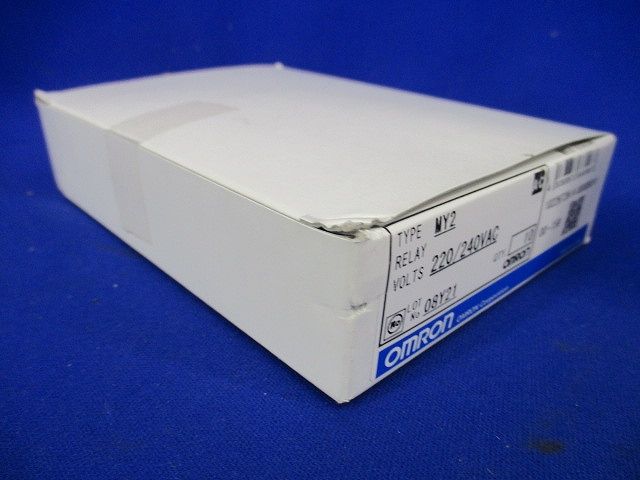 ミニパワーリレー 基準形 2極シングル接点 プラグイン端子 表示灯なし 10個入 MY2 220/240VAC-10