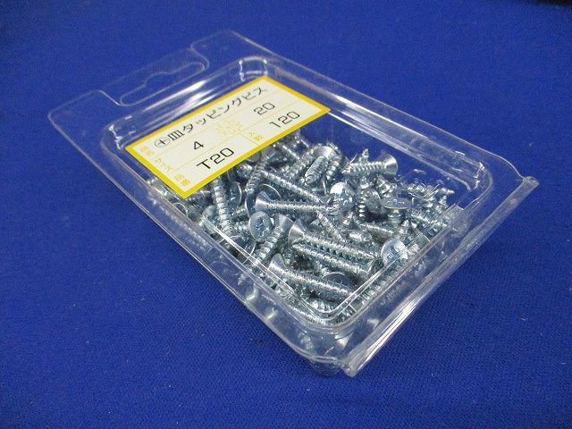 皿タッピングビス A型タッピングネジ ユニクロメッキ付 4×20 120本入 T20-120