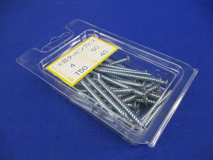 皿タッピングビス A型タッピングネジ ユニクロメッキ付 4×50 40本入 T50-40