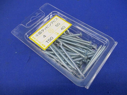 皿タッピングビス A型タッピングネジ ユニクロメッキ付 4×50 40本入 T50-40