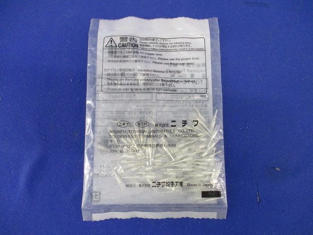 絶縁被覆付圧着端子 TC形 透明 100個入 TGNTC-0.75-6T-100