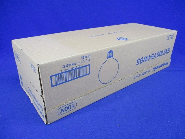 パナボール電球 ホワイト 白熱灯 54W 100V E26 10個入 GW100V54W95-10