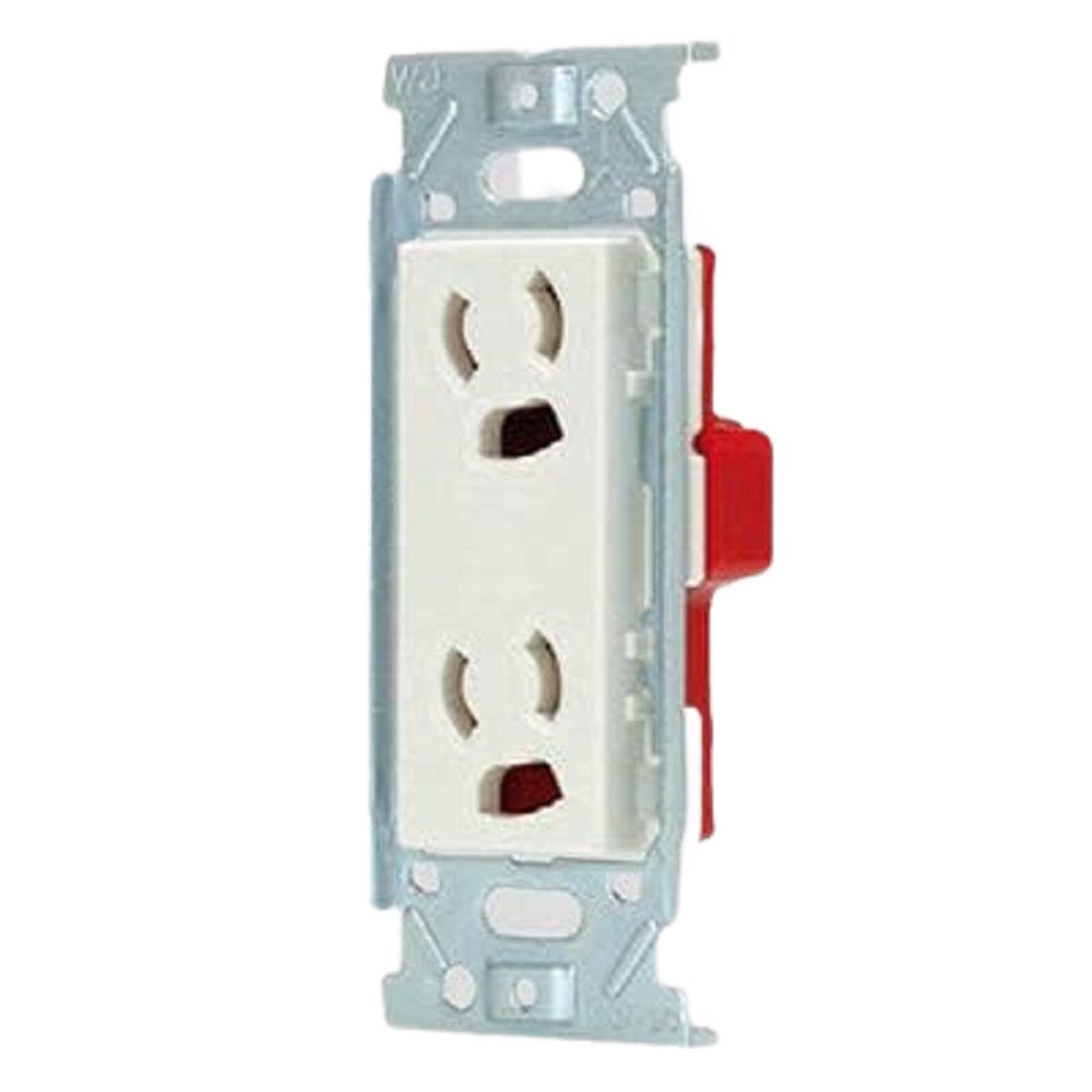 埋込抜止接地ダブルコンセント 2PE 15A 125V ピュアホワイト JEC-BN-99G-PW