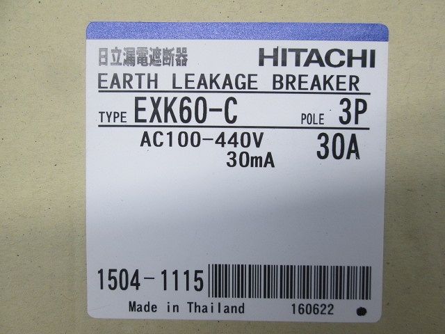 一般用漏電遮断器 経済形(漏電ブレーカ) 3P 30A 30mA AC100-440V EXK60-C