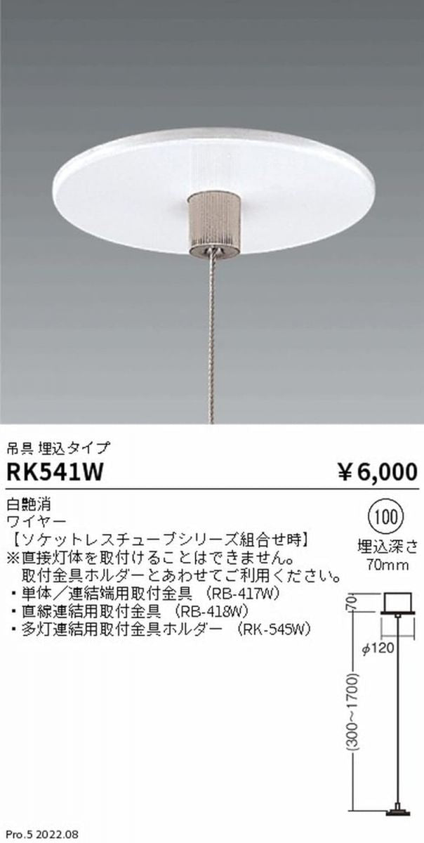 LEDZ Linear series 吊具 RK541W