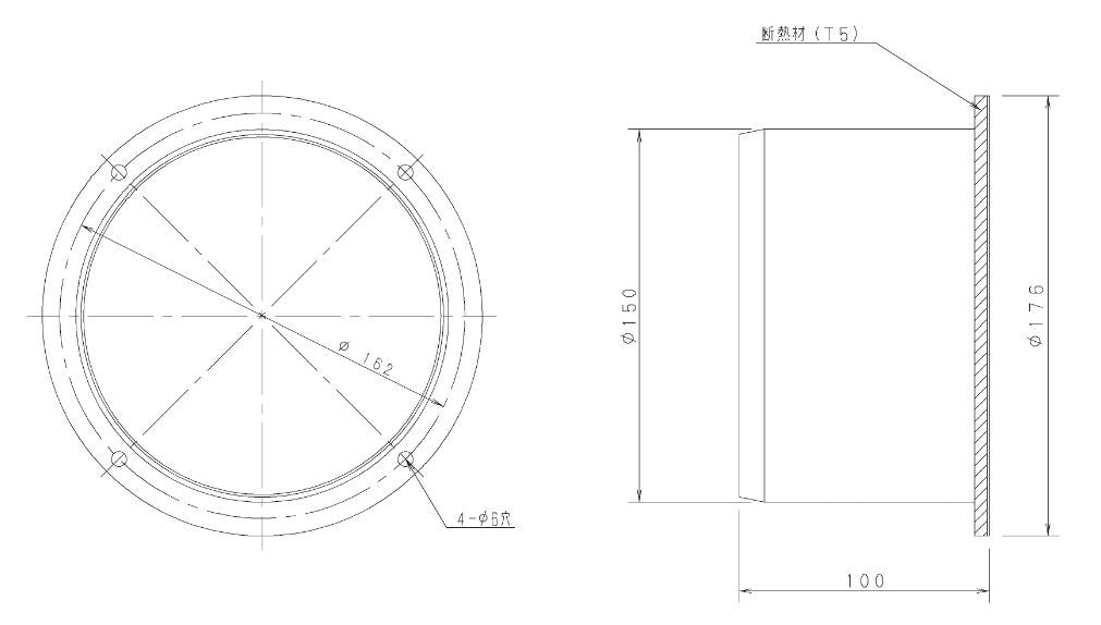 ガスヒートポンプエアコン用 吹出口丸合フランジφ150 CZ-DA150A