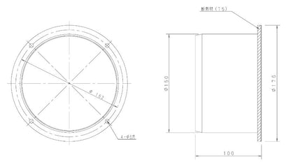 ガスヒートポンプエアコン用 吹出口丸合フランジφ150 CZ-DA150A