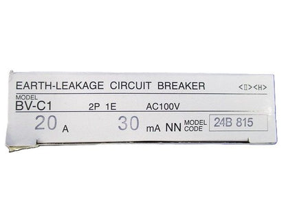 漏電遮断器 分電盤用 分岐回路用 2P1E 警報スイッチ BV-C12P1EAC100V20A30mANNAL