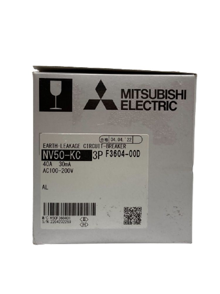 漏電ブレーカー AC100-200V  F3604-00D NV50-KC-3P-40A-30mA AL