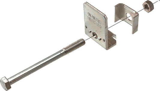 HB吊り金具用補強金具 みぞ形鋼用 100×50 電気亜鉛めっき ５個入 HBRC100-05