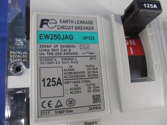 漏電遮断器3P125A(箱違い) EW250JAG