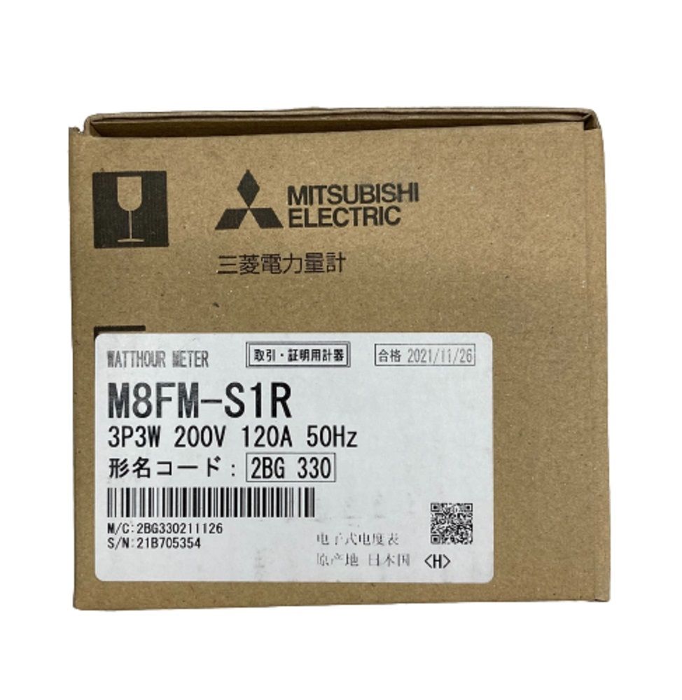 電力量計(発信装置付・逆電流計量防止機能付) M8FM-S1R3P3W200V120A50HZ　2021年製