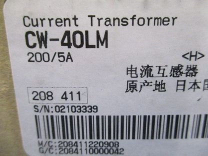 計器用低圧変流器 CWシリーズ CW-40LM 200/5A
