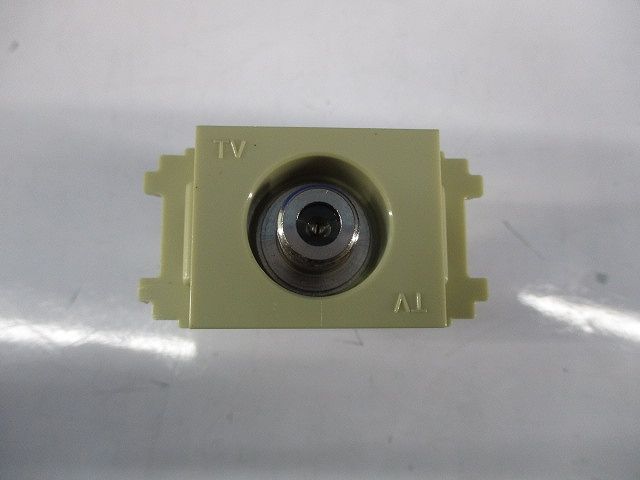 テレビ端子(2個入)(コンセントプラグ付)(ミルキーホワイト)(変色有) CSW-7J-PA