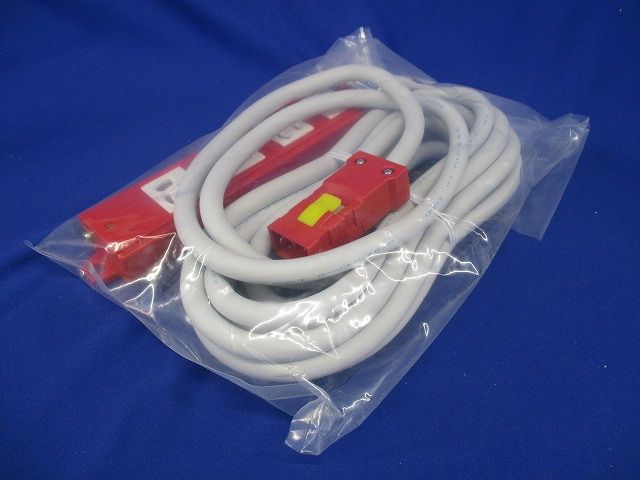 ハーネスプラグ付OAタップ 4口 5m 接地2P抜止 (レッド) AHY455R