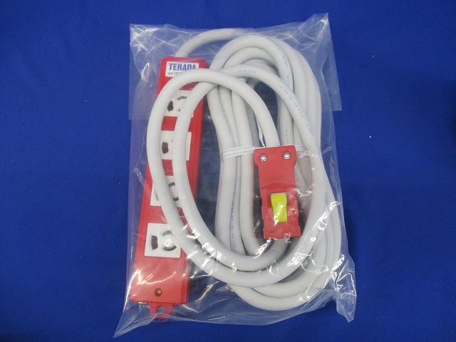ハーネスプラグ付OAタップ 4口 5m 接地2P抜止 (レッド) AHY455R