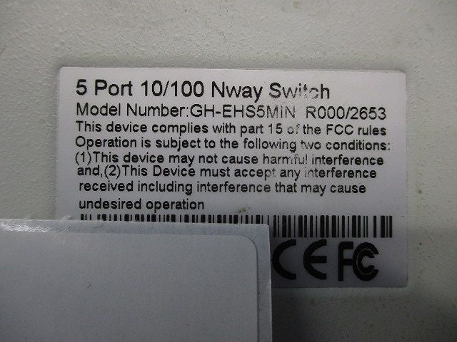 電源内蔵5ポートスイッチングハブ GH-EHS5MIN