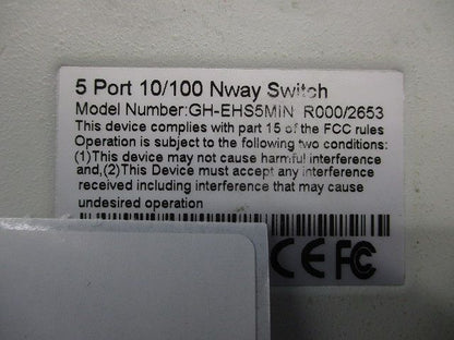 電源内蔵5ポートスイッチングハブ GH-EHS5MIN