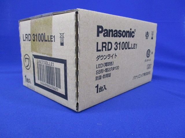 LEDダウンライト 軒下用 電球色 2700K 電源内蔵 調光不可 φ100 100形 LRD3100LLE1