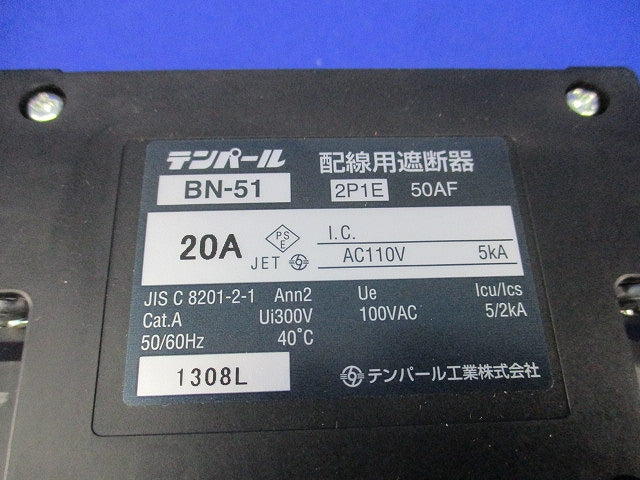 漏電遮断器2P1E20A BN-51