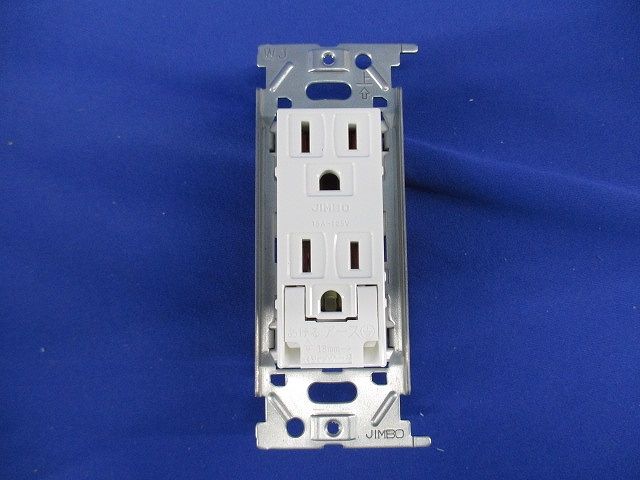 埋込アースターミナル付接地ダブルコンセント 2PE 15A 125V ピュアホワイト JEC-BN-55GE-PW