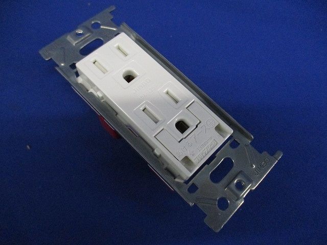 埋込扉付アースターミナル付接地ダブルコンセント 15A-125V ピュアホワイト JEC-BN-55GEFPW