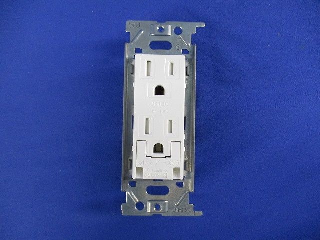 埋込扉付アースターミナル付接地ダブルコンセント 15A-125V ピュアホワイト JEC-BN-55GEFPW