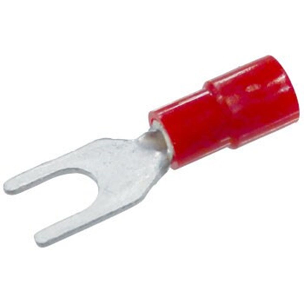 銅線用 絶縁被覆付圧着端子 (Y形)先開形 赤 100個入 TMEV1.25Y-4S-100