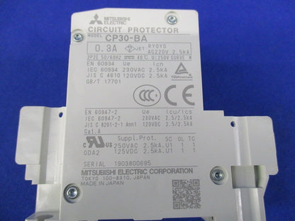 サーキットプロテクタ 2P2E0.3A(ビス不足) CP30-BA