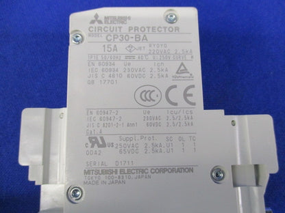 サーキットプロテクタ 1P1E15A CP30-BA