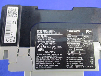 漏電遮断器15A EG33AC