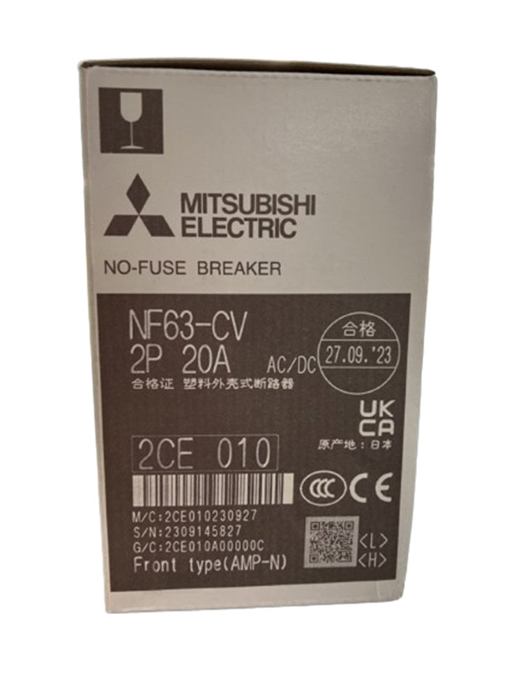 ノーヒューズ遮断器 WS-Vシリーズ CE・CCC対応 2P 20A NF63-CV