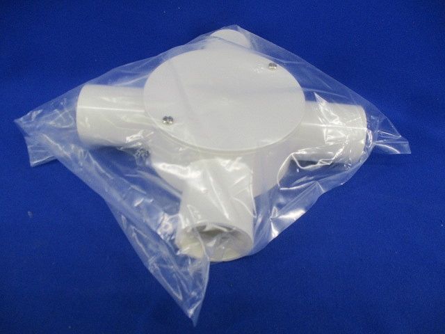 露出用丸形ボックス4方出 28(ミルキーホワイト)(新品未開封) PVM28