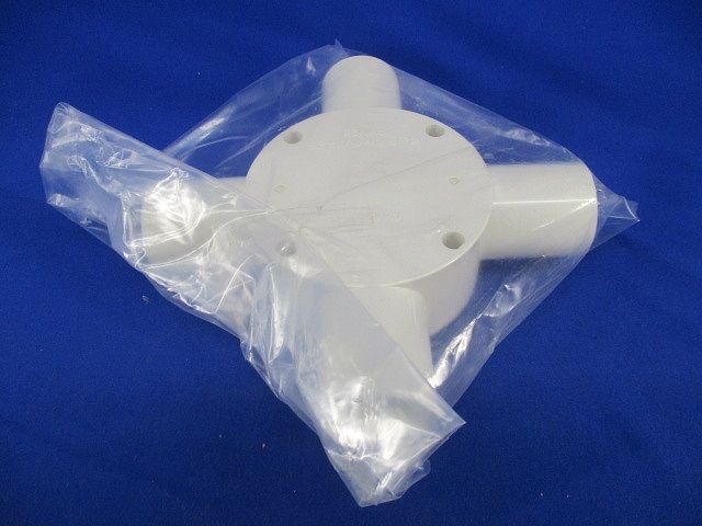 露出用丸形ボックス4方出 28(ミルキーホワイト)(新品未開封) PVM28