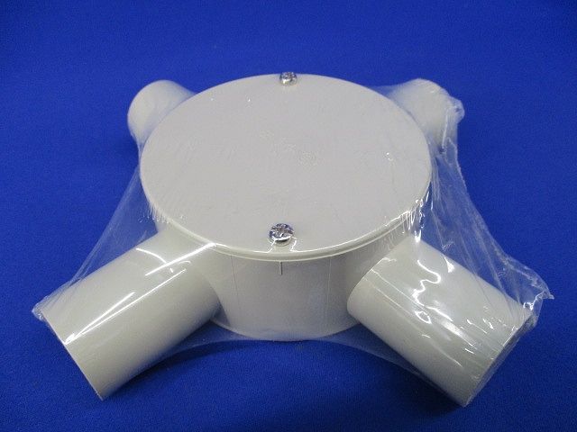 露出用丸型ボックス 4方出 ベージュ(4個入)(新品未開封) PVM22