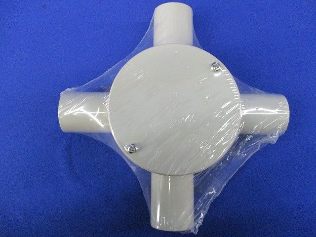 露出用丸型ボックス 4方出 ベージュ(4個入)(新品未開封) PVM22