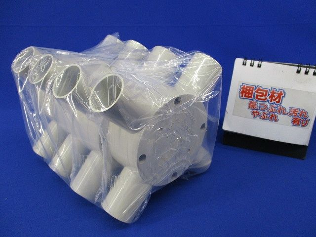露出用丸型ボックス 4方出 ベージュ(4個入)(新品未開封) PVM22
