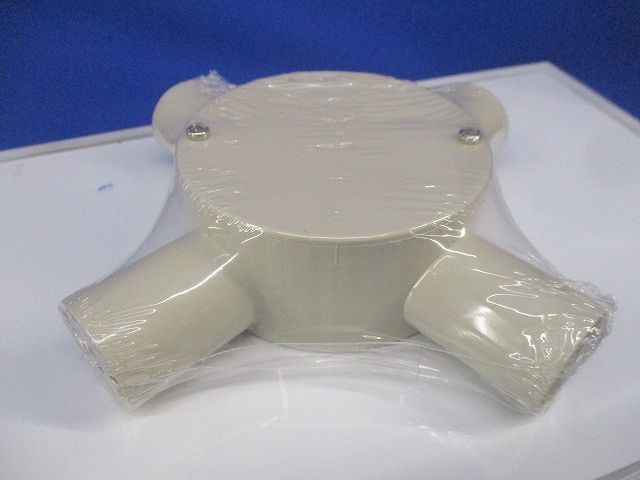露出用丸型ボックス 4方出 ベージュ(4個入) PVM22