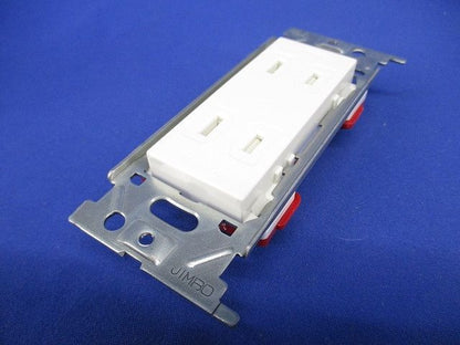 埋込扉付ダブルコンセント 2P 15A 125V ピュアホワイト JEC-BN-55FPW