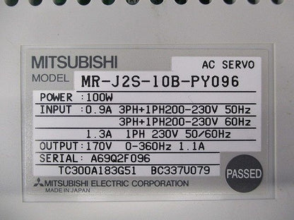 産業用サーボアンプ(キズ･汚れ有) MR-J2S-10B-PY096