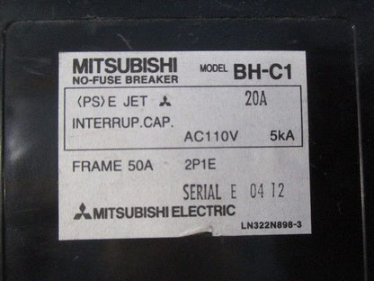 低圧遮断器 ノーヒューズブレーカ2P1E20A BH-C1