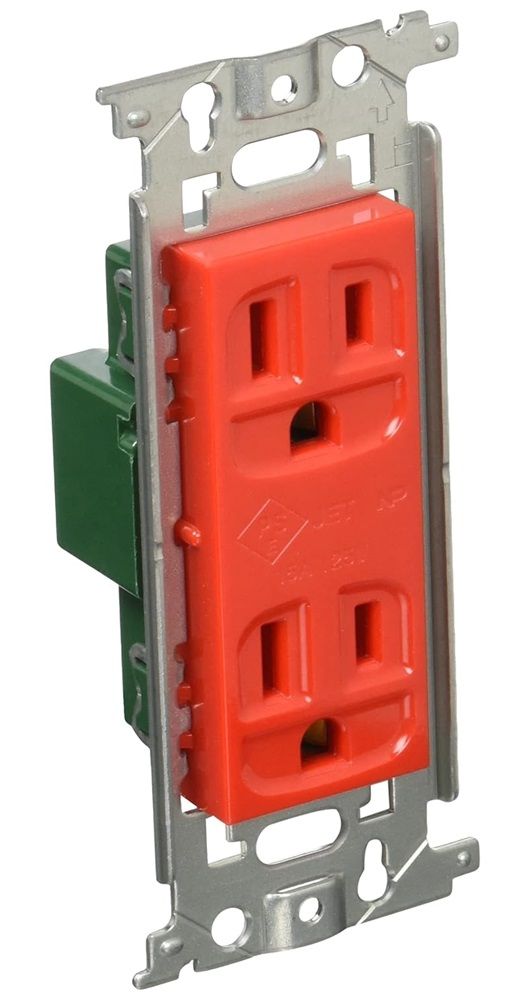 フルカラー埋込接地ダブルコンセント(赤) WN1512RK